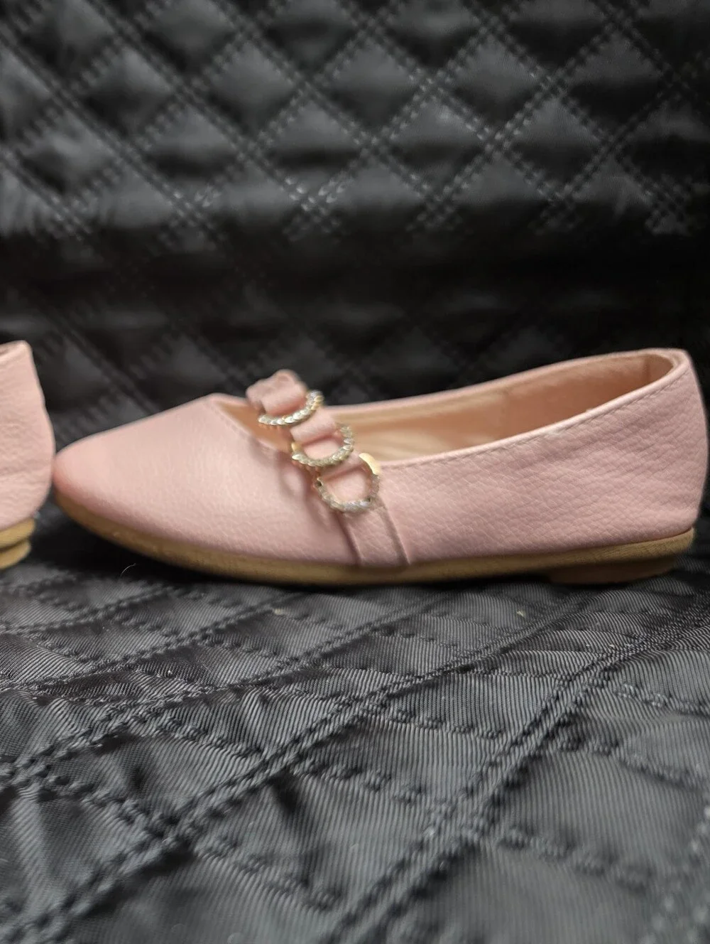 Link Comfort Toddler Girls Pink Mary Jane Rhinestone Dress Shoes Size 6